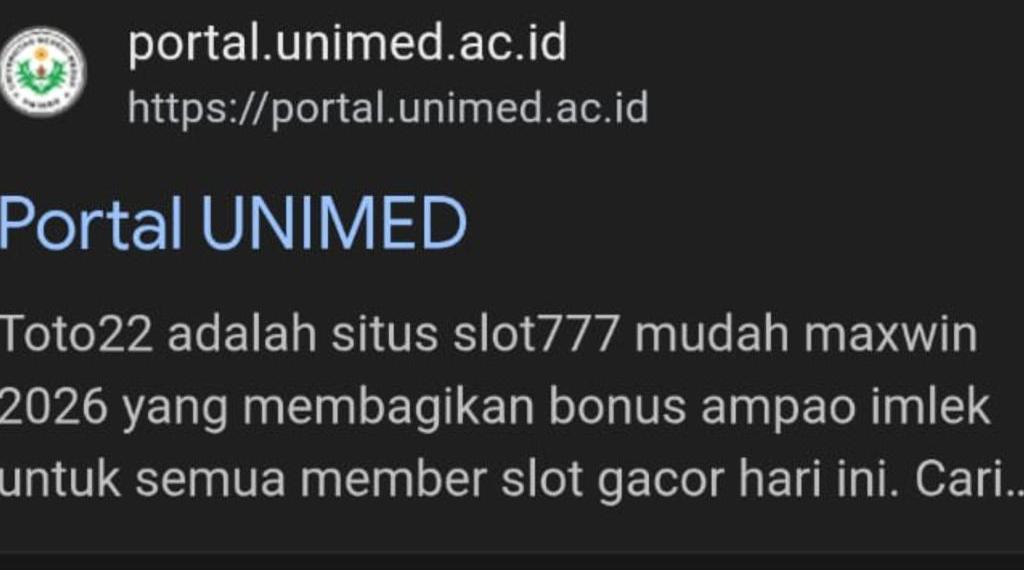 Website Unimed Diretas, Promosikan Situs Judi Online